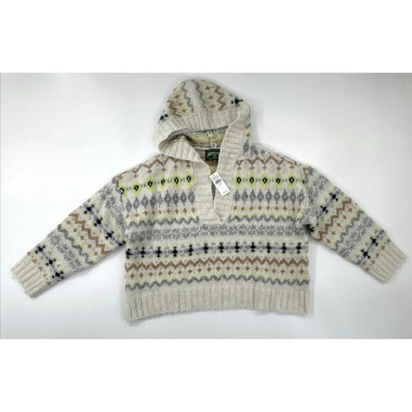 American Eagle Crop Sweater Womens Medium Hooded Wool Blend Oversized Soft NEW - Picture 1 of 11